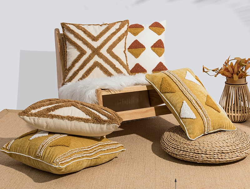 Geometric Tufted Loop Pillow Image 1