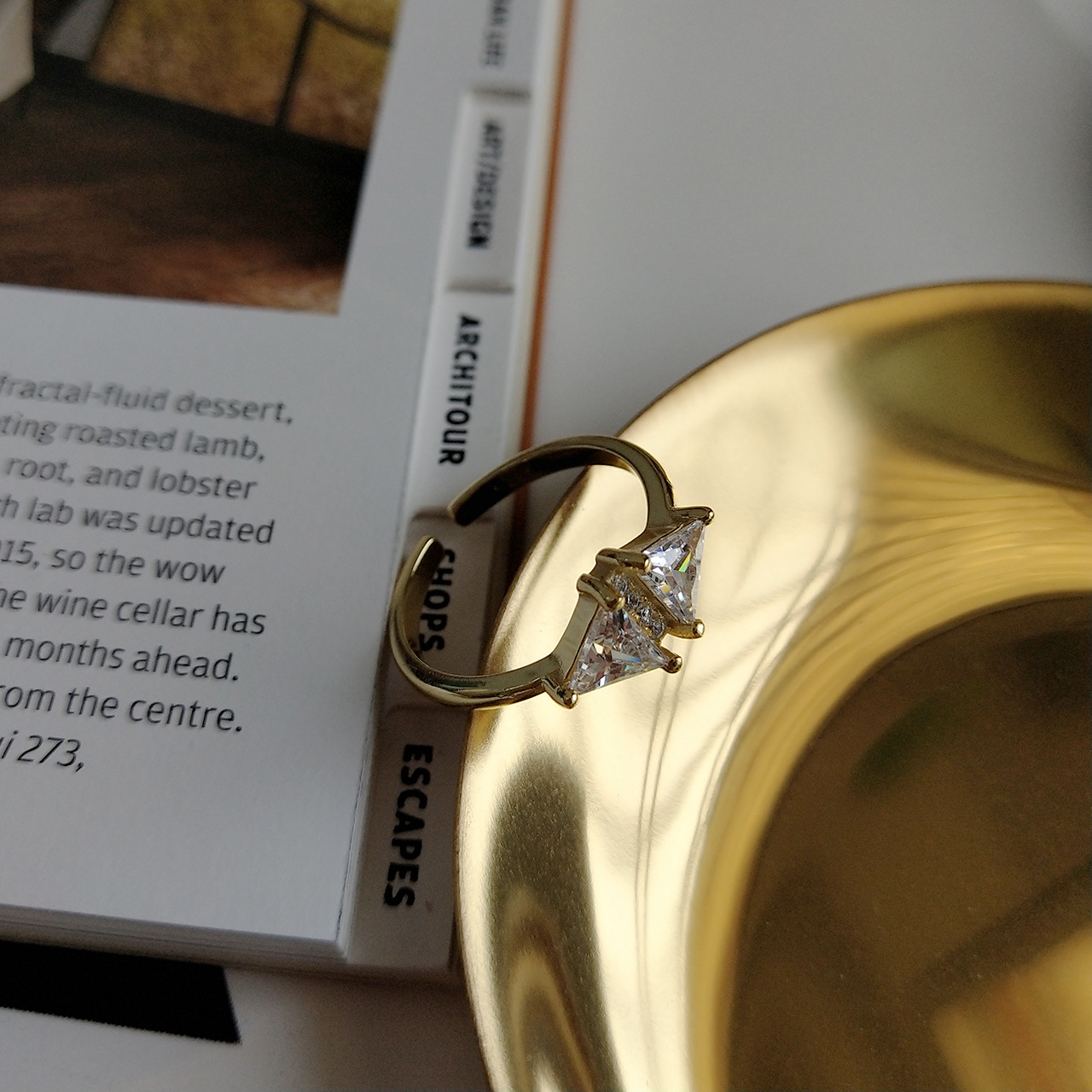 925 Sterling Silver Ring - Gold Simple Image 3