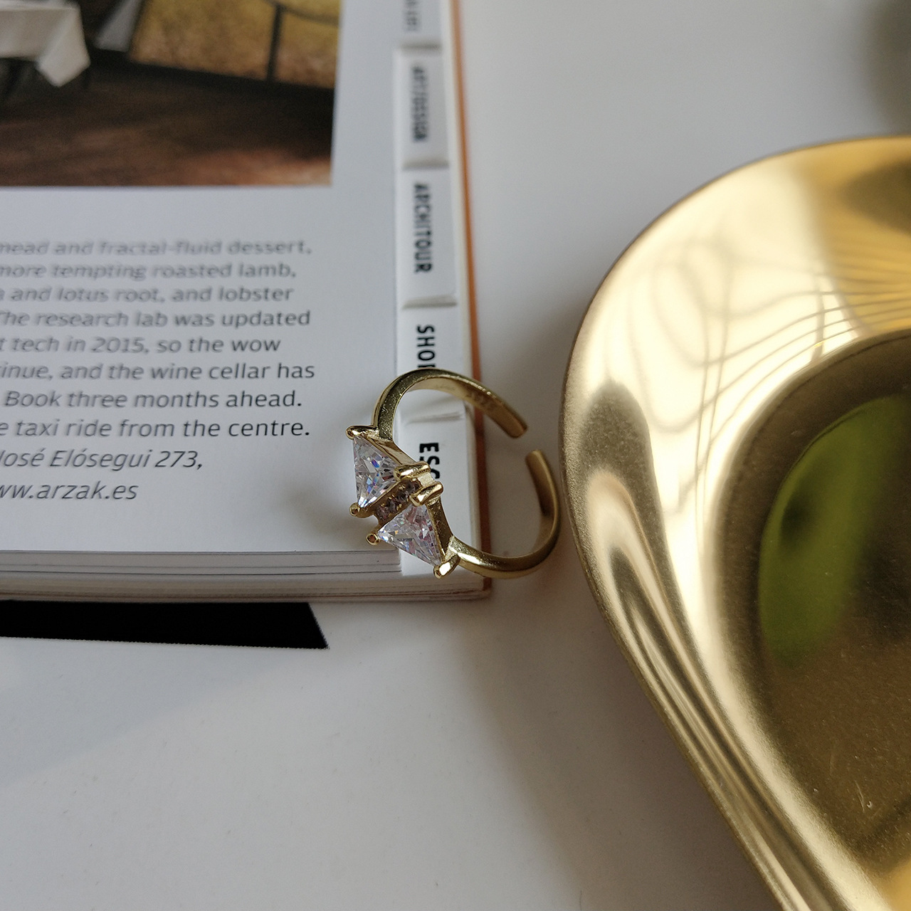 925 Sterling Silver Ring - Gold Simple Image 7