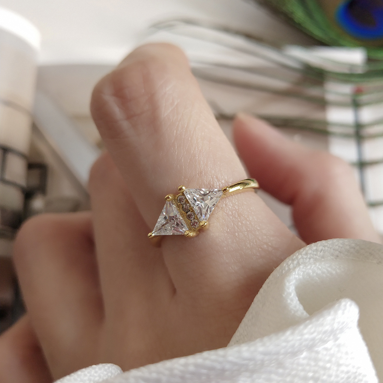 925 Sterling Silver Ring - Gold Simple Image 1