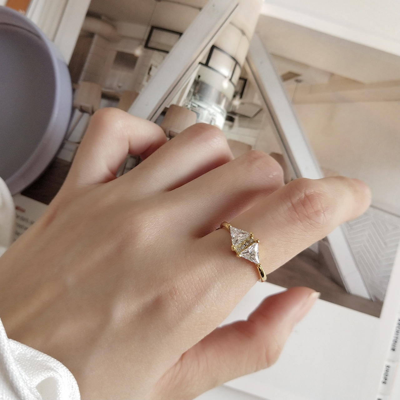 925 Sterling Silver Ring - Gold Simple Image 6