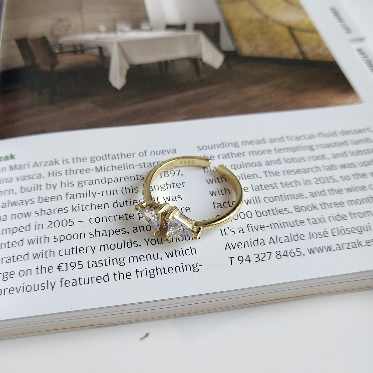 925 Sterling Silver Ring - Gold Simple Image 2