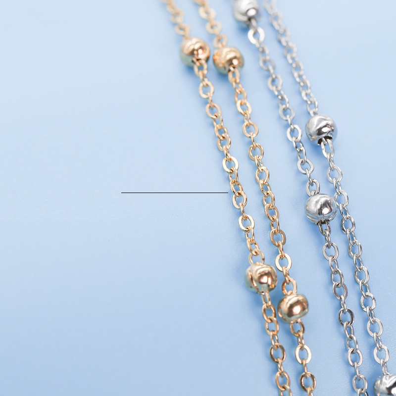 Copper Bead Anklet Bracelet - White K