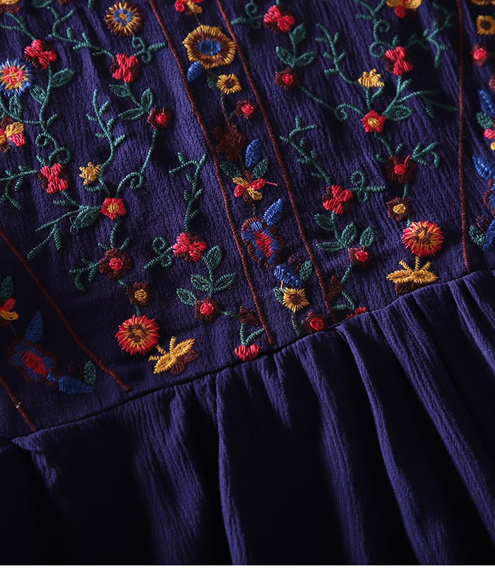 Loose Retro Embroidery Floral Top - Image 13