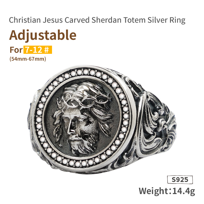 Men's Fashion Adjustable Engraved Ring Image 4