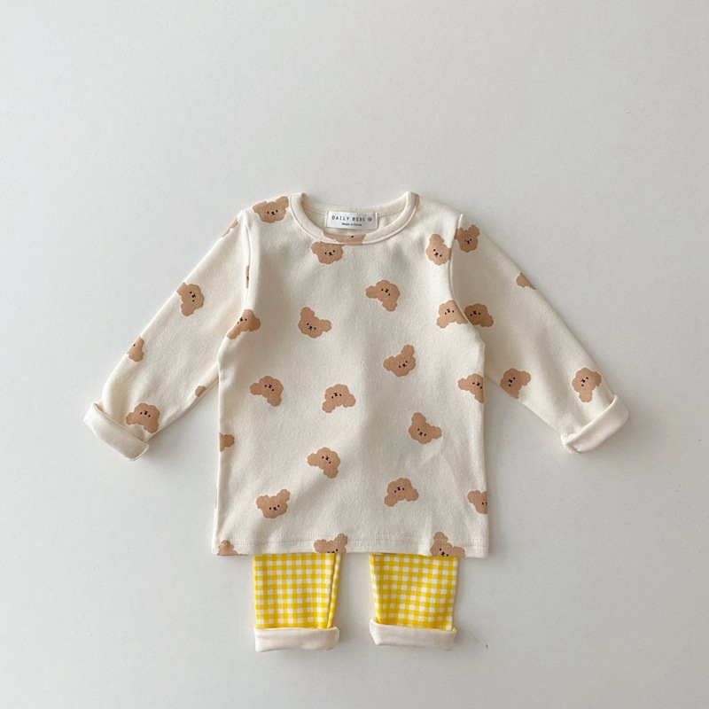 Cartoon Elastic Multi Color Children's Home Clothes Suit