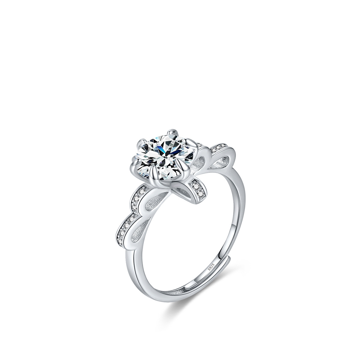 Women's S925 Sterling Silver Light Luxury Crown Garland Ring Image 5