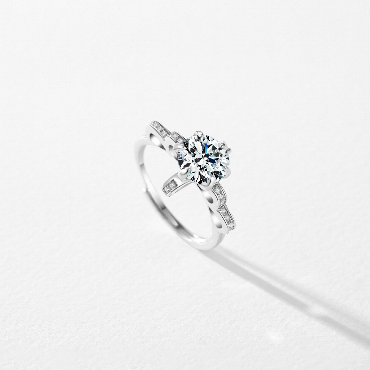 Women's S925 Sterling Silver Light Luxury Crown Garland Ring Image 4