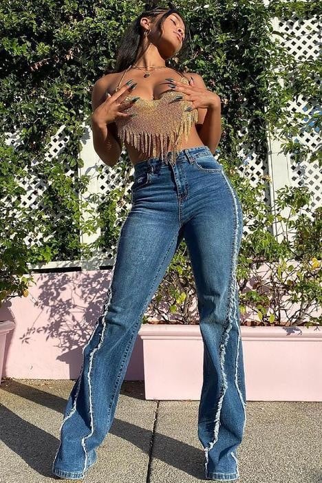 Women's Fashion High Waist Straight Jeans Image 5