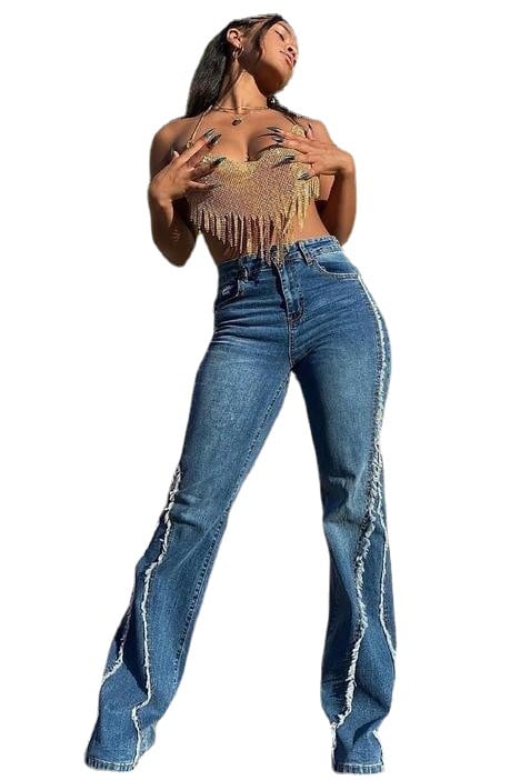 Women's Fashion High Waist Straight Jeans Image 2