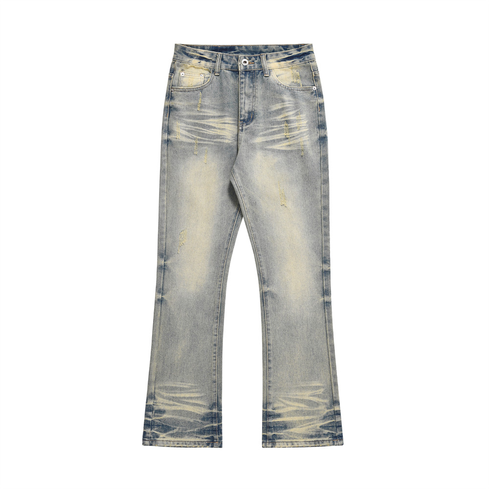 Distressed Scratches Denim Pants - Image 2