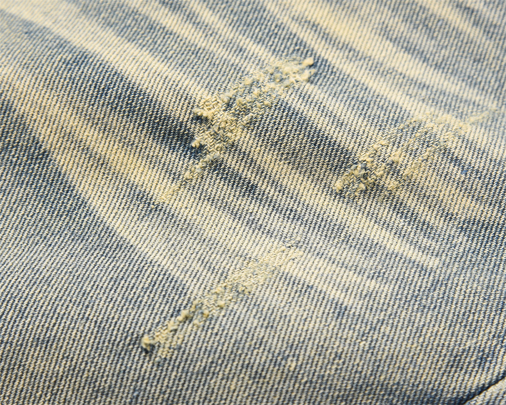 Distressed Scratches Denim Pants - Image 10
