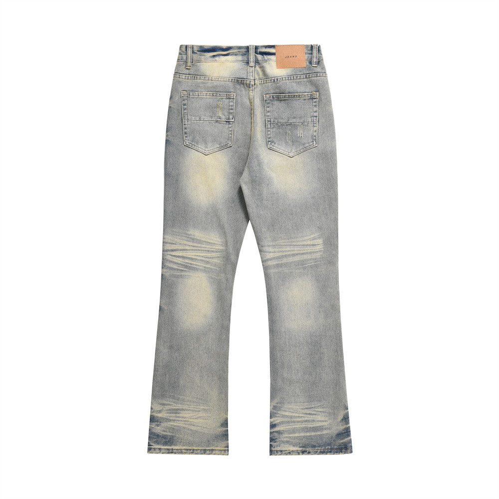 Distressed Scratches Denim Pants - Image 11