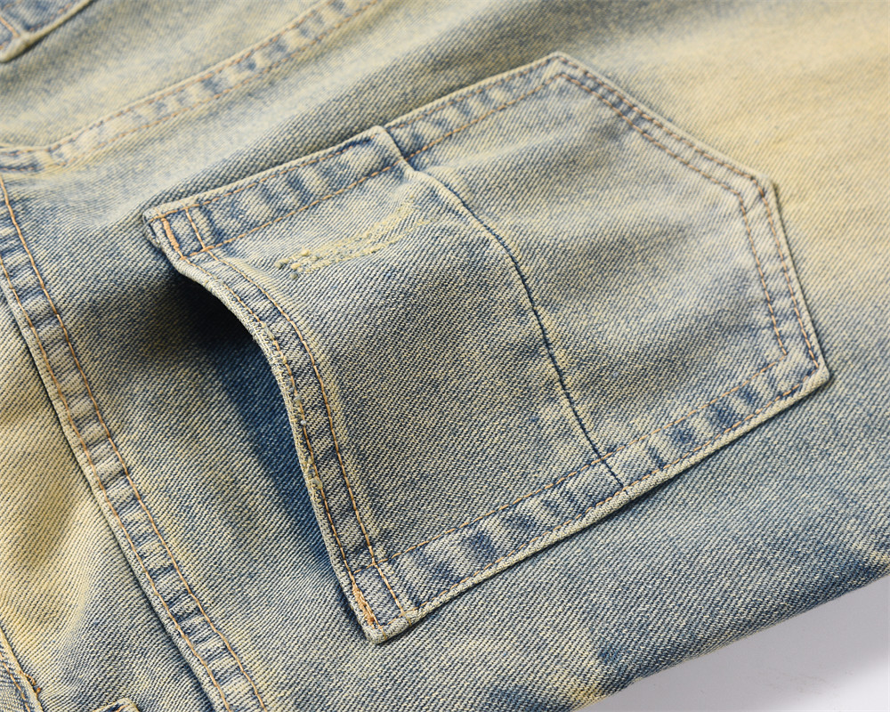 Distressed Scratches Denim Pants - Image 6