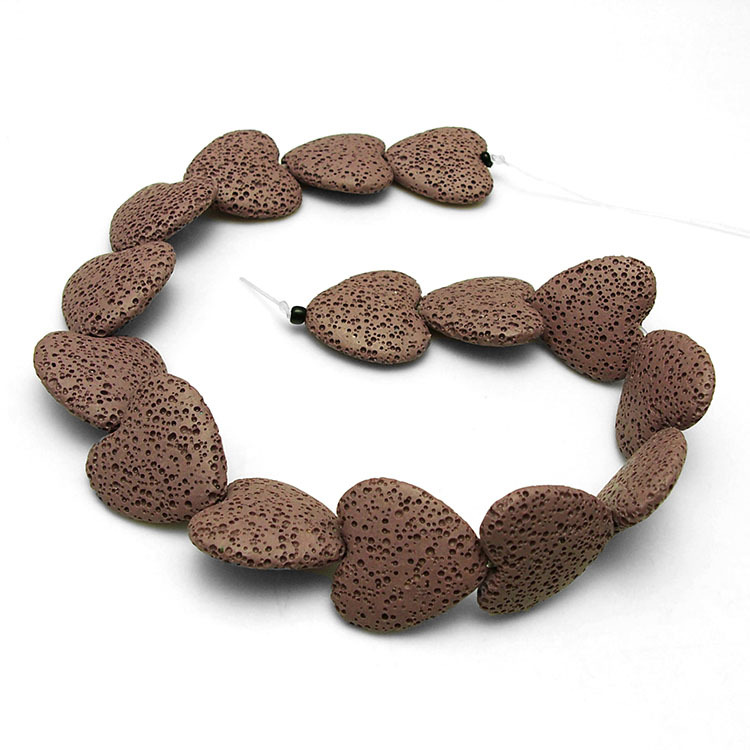 Colorful Heart-shaped Volcanic Rock Bracelet