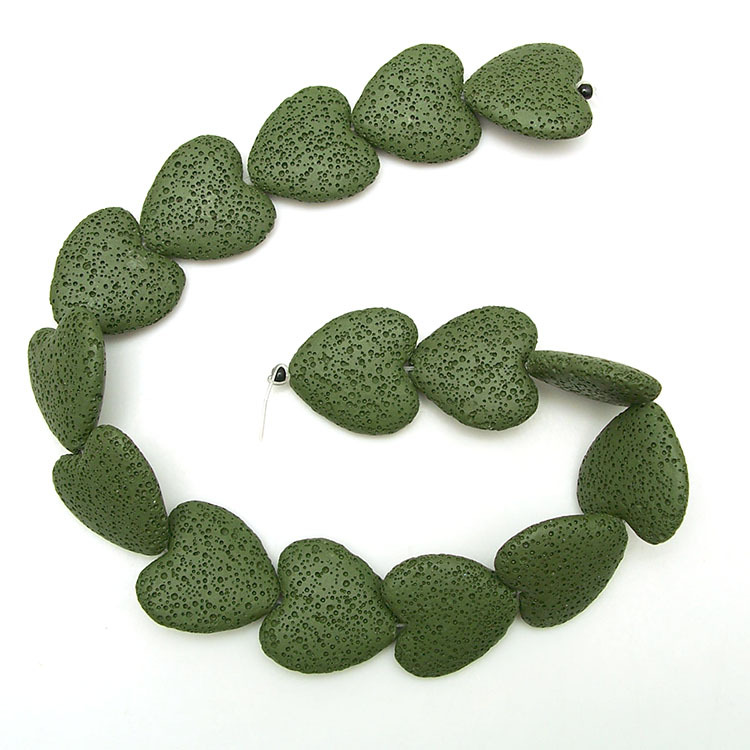 Colorful Heart-shaped Volcanic Rock Bracelet