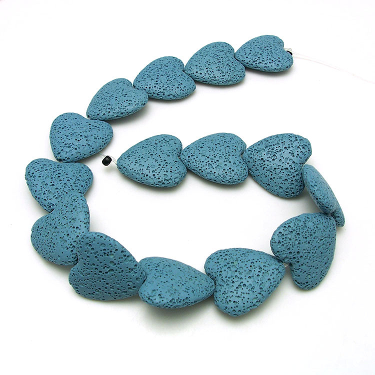 Colorful Heart-shaped Volcanic Rock Bracelet