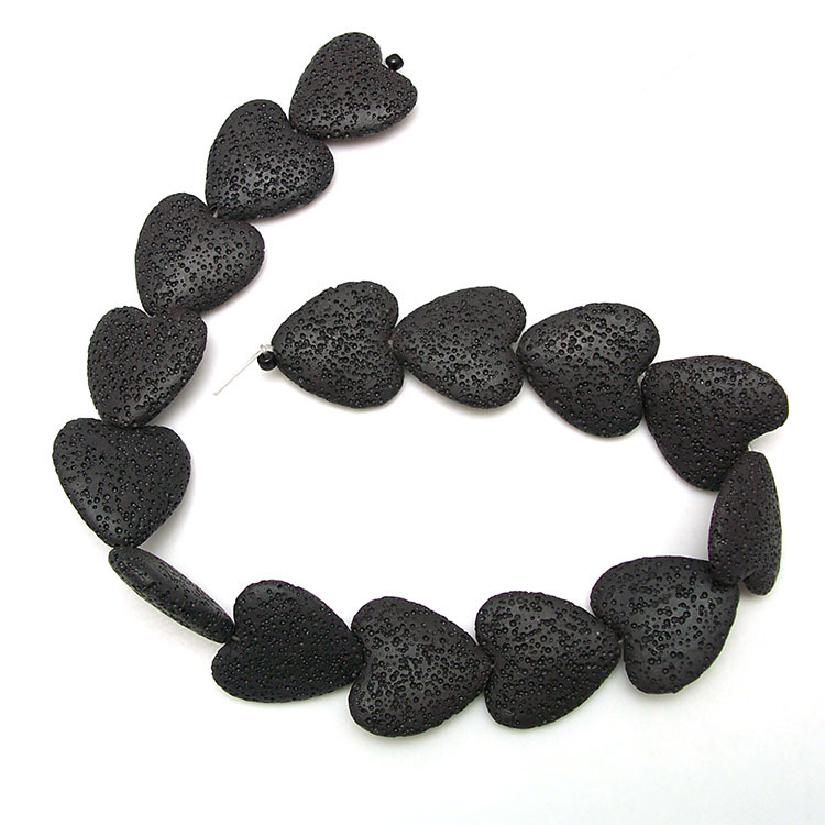 Colorful Heart-shaped Volcanic Rock Bracelet