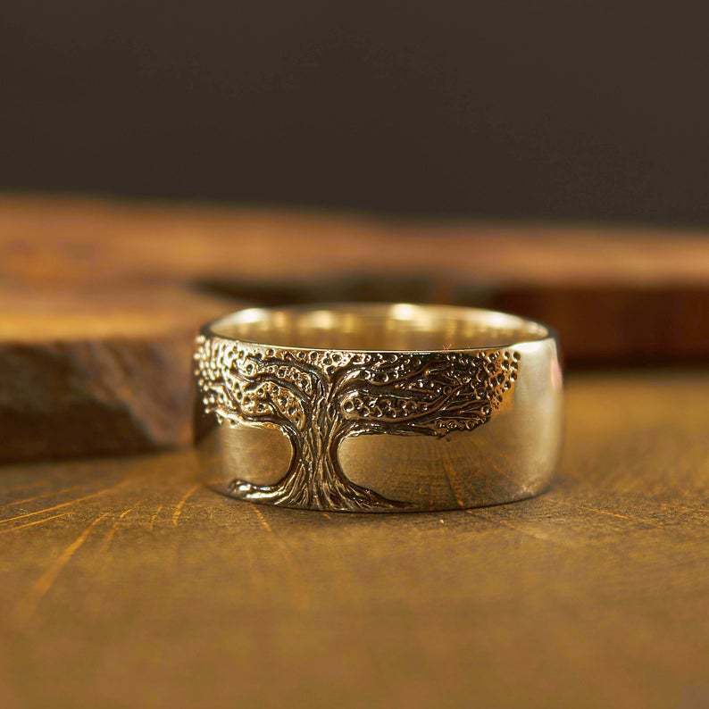 Retro Carved Tree Of Life Simple Ring - Image 4