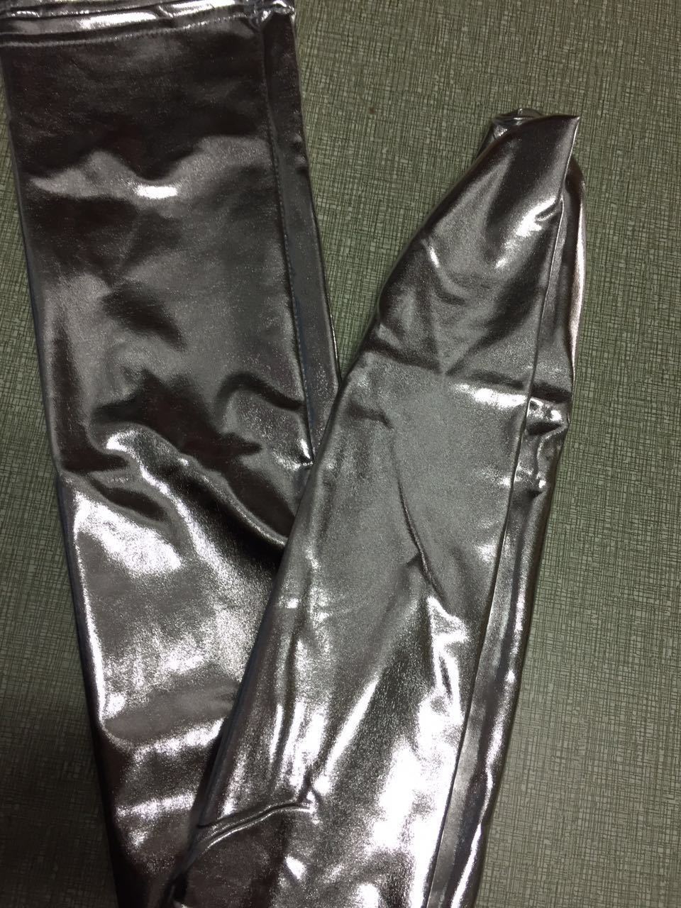 Black Leather Show Stockings Image 1