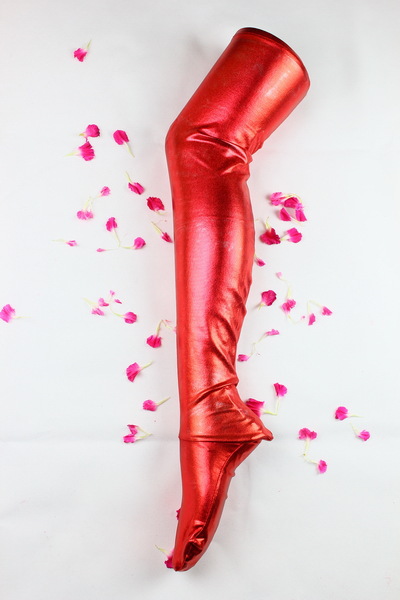 Black Leather Show Stockings Image 5