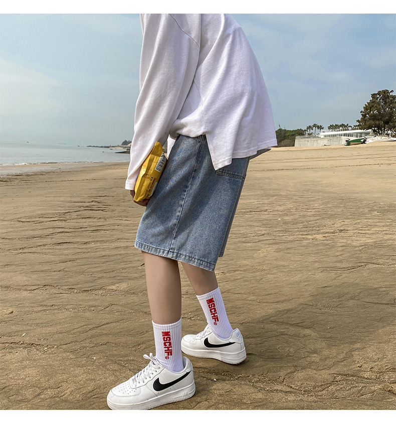 Men's Loose Straight Casual Denim Shorts