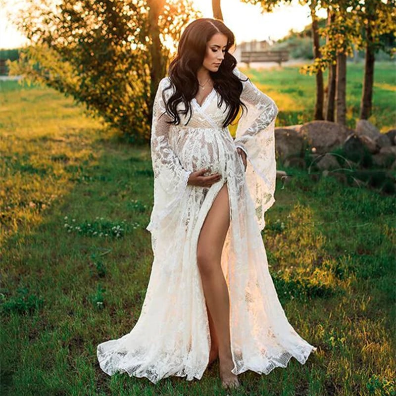 Fashion Pregnant Women Lace Dress 3