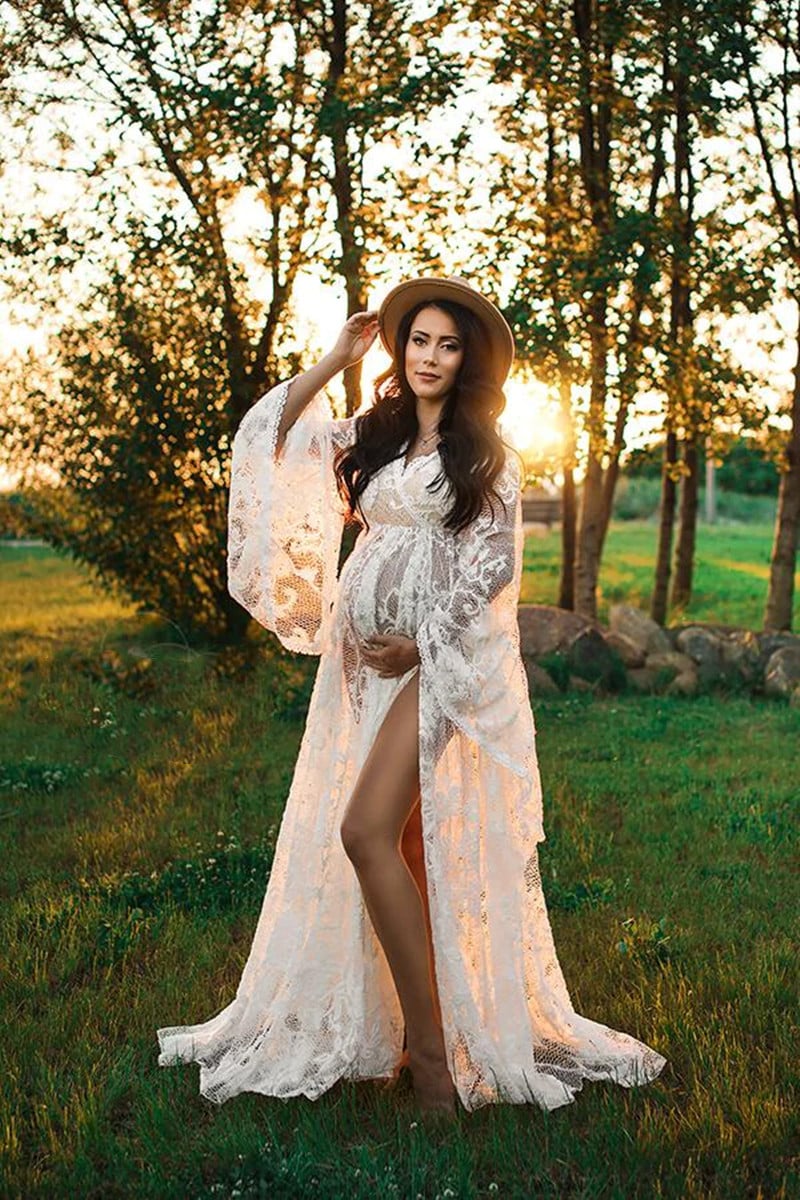 Fashion Pregnant Women Lace Dress 4