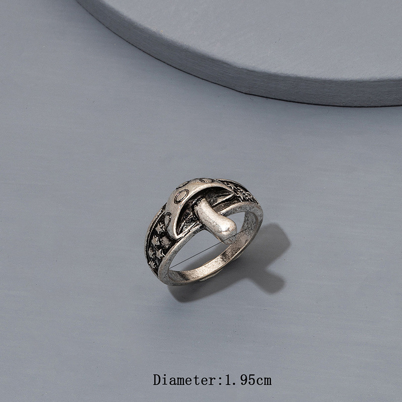 Mushroom Five-pointed Star Alloy Ring 4