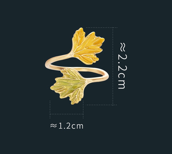 Artistic Retro Mori Style Maple Leaf Ring 1