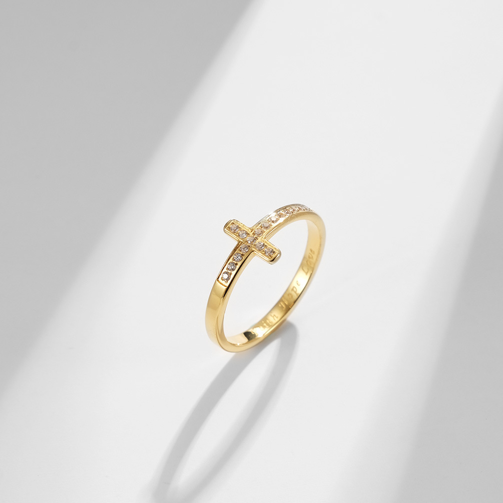 Women's Fashion Cross -studded Ring - Image 3
