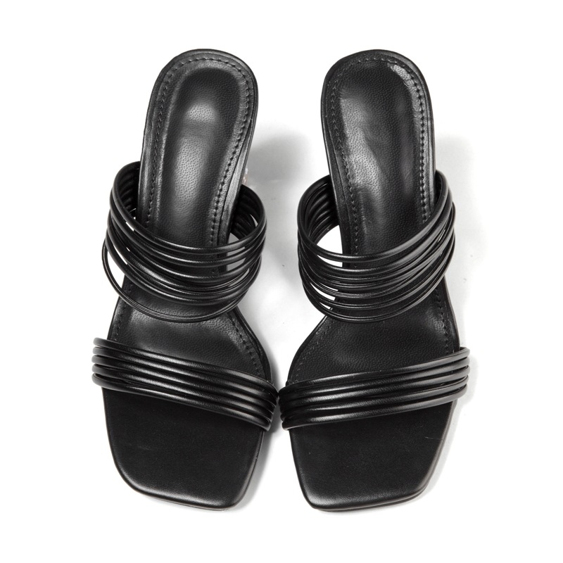 Transparent Crystal Heel Sandals Image 5