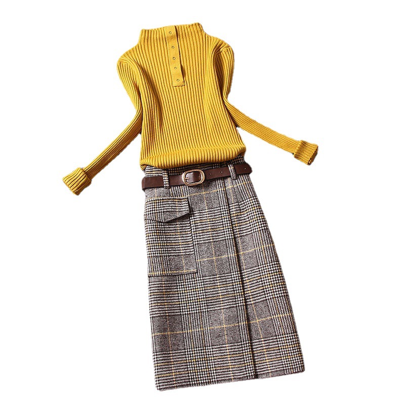 Woolen Plaid Skirt Image 6