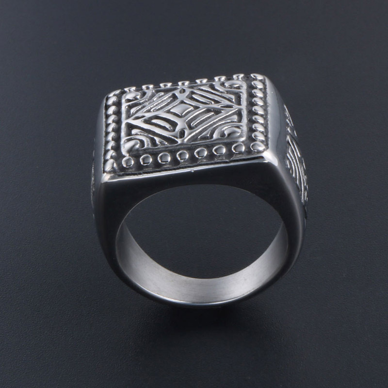 Personalized Men's Trendy Square Ring Image 4