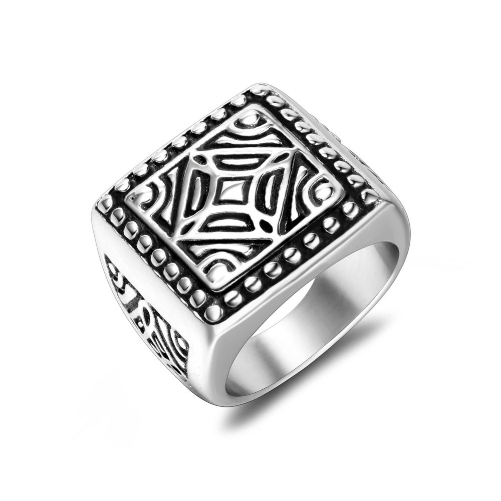 Personalized Men's Trendy Square Ring Image 5
