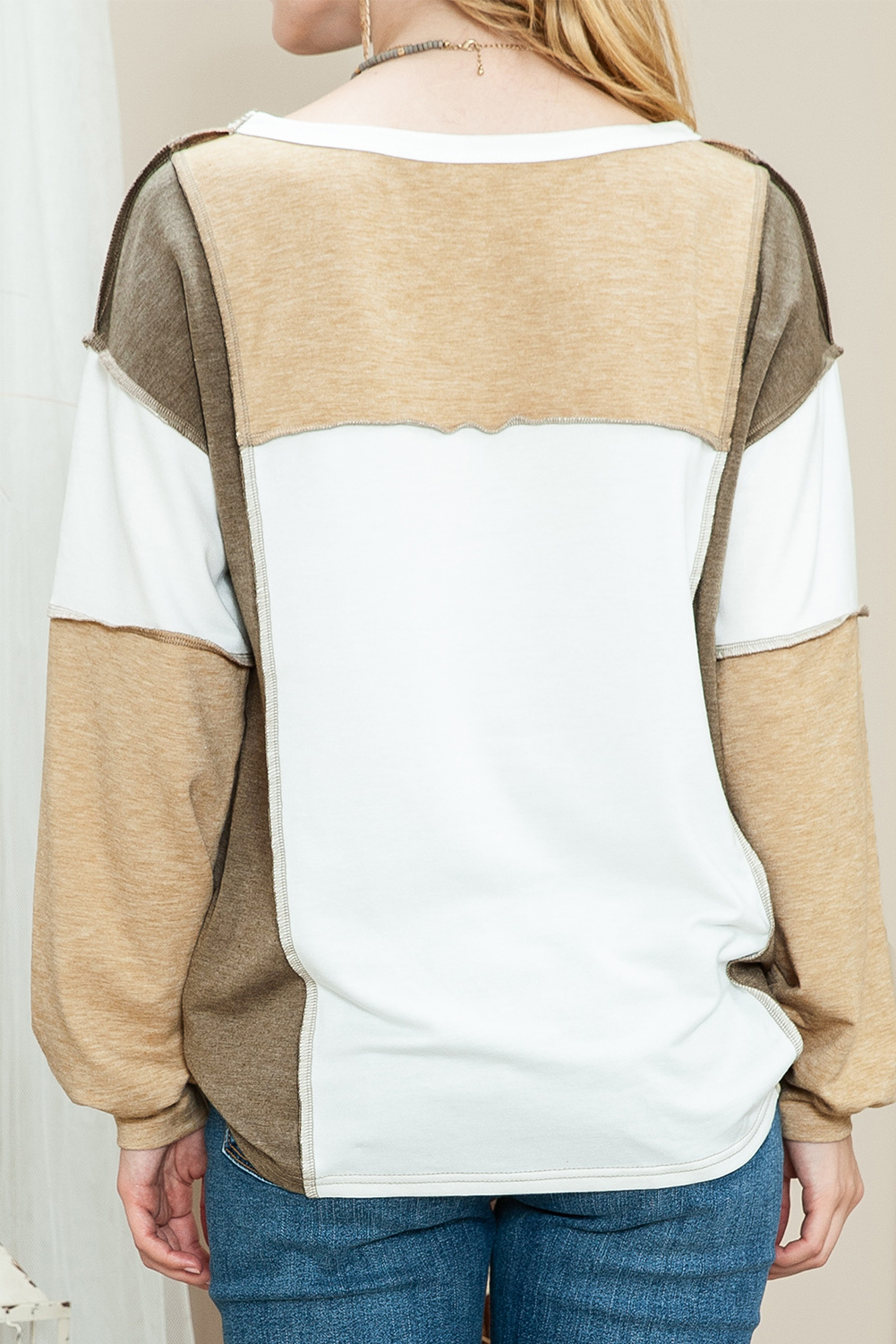Round Neck Multicolor Pullover Fashion Loose Casual Sweater Image 10