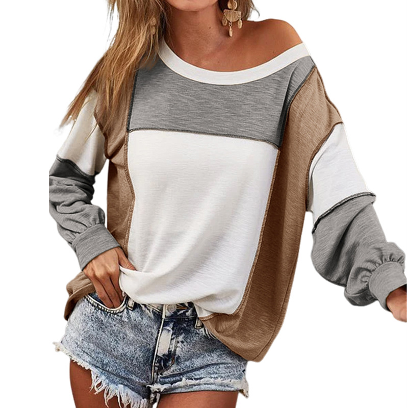 Round Neck Multicolor Pullover Fashion Loose Casual Sweater Image 11