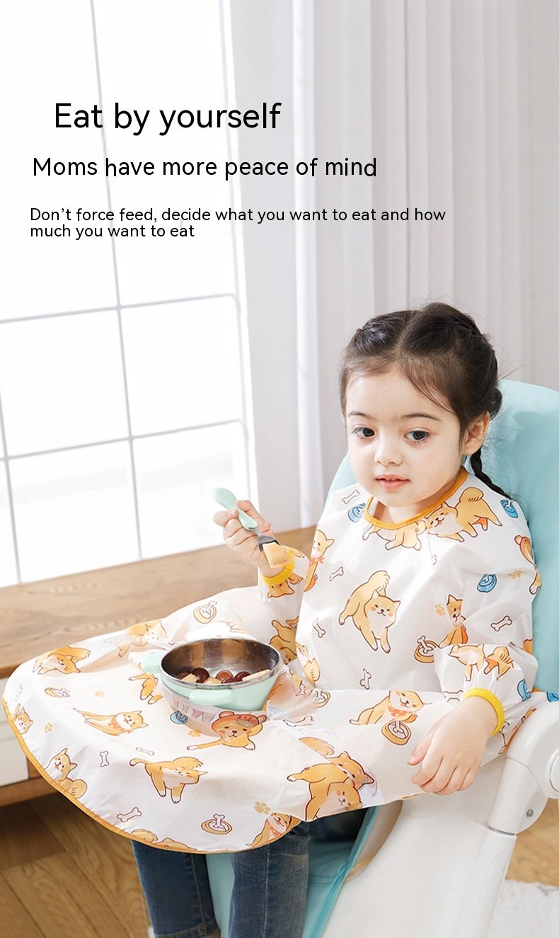 Dining Chair Overclothes Baby Eating Bib Green Dinosaur