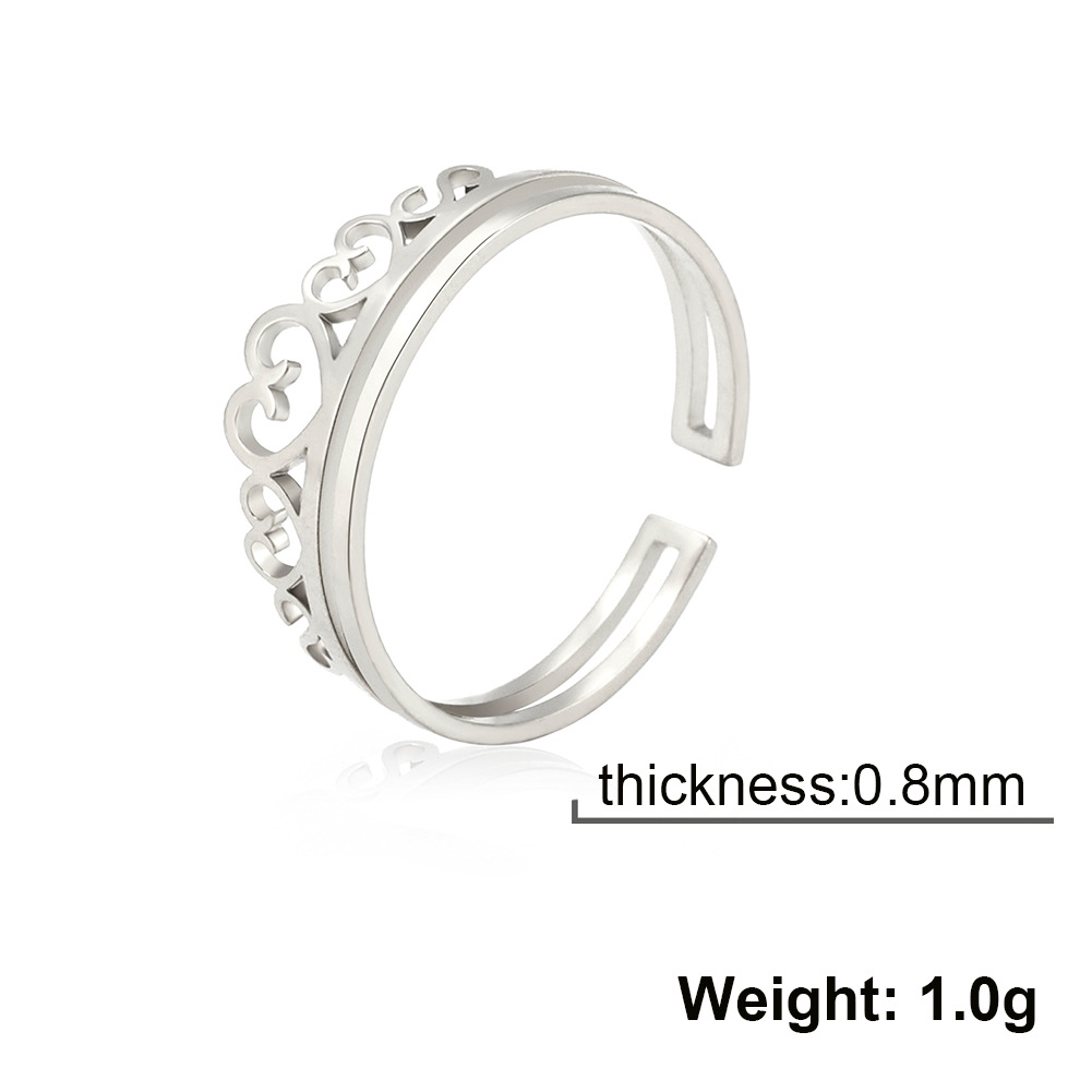 Fashion Parallel Double Thin Hollow Heart Ring - Image 5