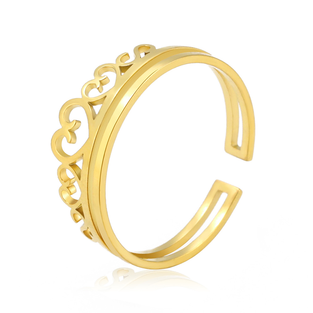Fashion Parallel Double Thin Hollow Heart Ring - Image 4