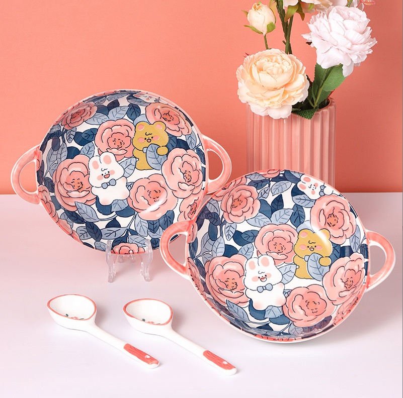 Rose Underglaze Bowl 2