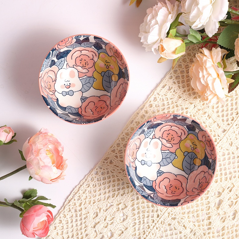 Rose Underglaze Bowl 7