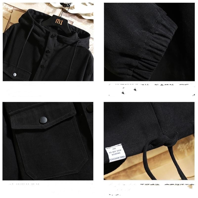 Men's Loose Half-zip Hooded Cargo Jacket - Image 5