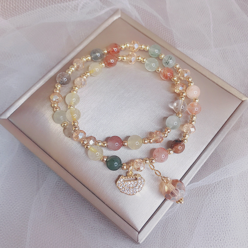 Longevity Lock Strawberry Quartz Garnet Bracelet Image 6