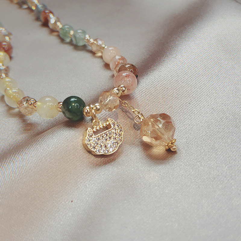 Longevity Lock Strawberry Quartz Garnet Bracelet Image 2