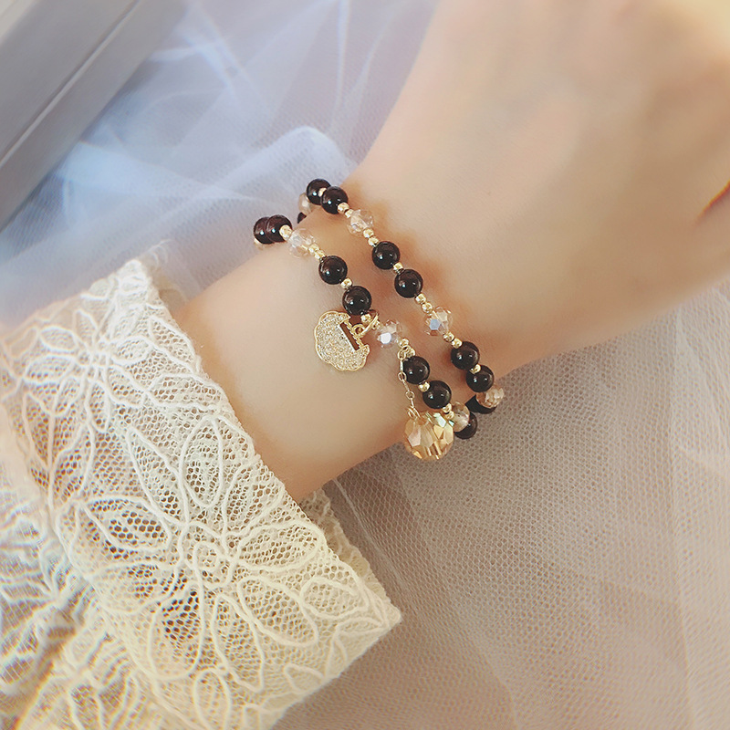 Longevity Lock Strawberry Quartz Garnet Bracelet Image 1