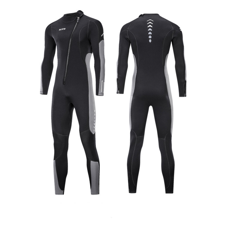 One-Piece Neoprene Wetsuit - Back View - Zipper Detail