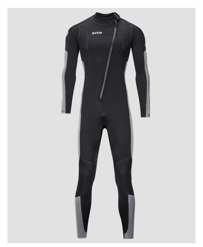 One-Piece Neoprene Wetsuit - Blue Color Front View - Surfing Suit HS:6211439010 Age:Adult Gender:Unisex Origin:CN