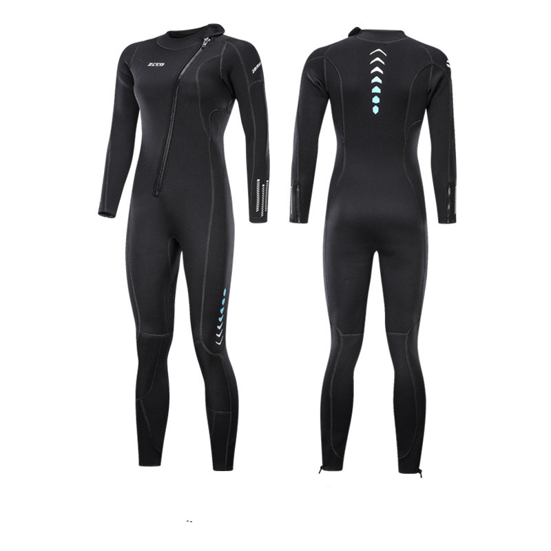 One-Piece Neoprene Wetsuit - Grey Color Side View - Athletic Fit HS:6211439010 Age:Adult Gender:Unisex Origin:CN