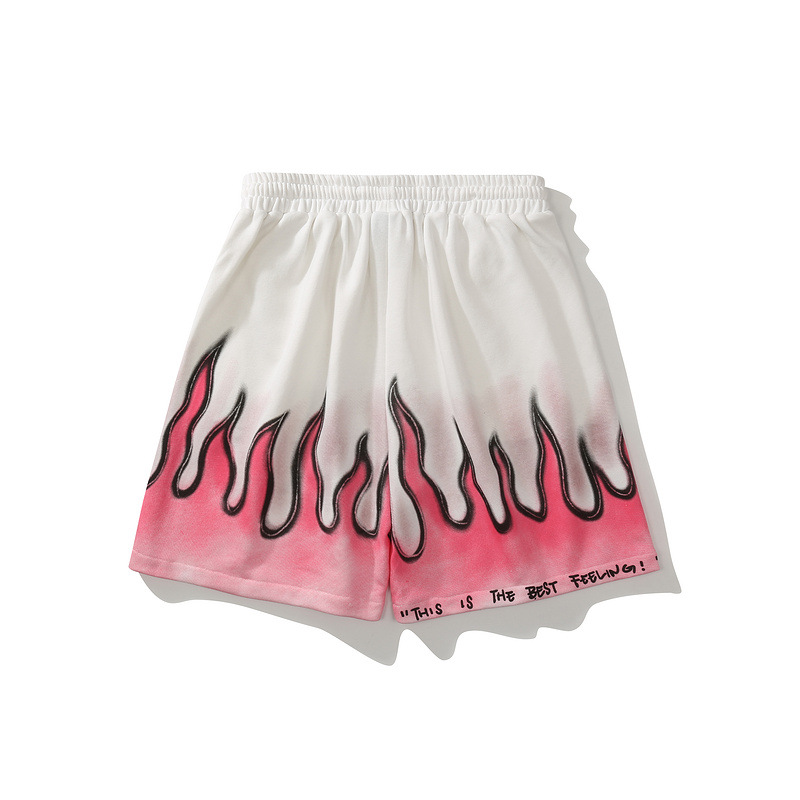 European and American Street Flame Graffiti Sports Shorts 8